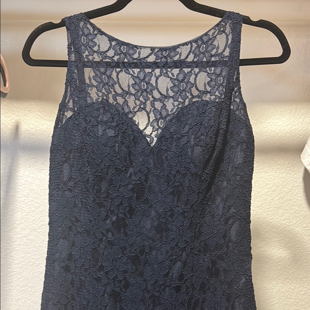 Elegant Navy Lace Dress Bridemaid